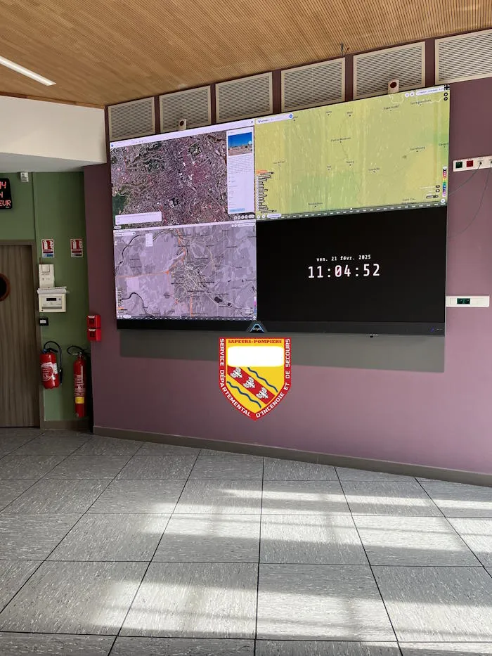 Mur LED SDIS avec cartographie opérationnelle piloté par EMD