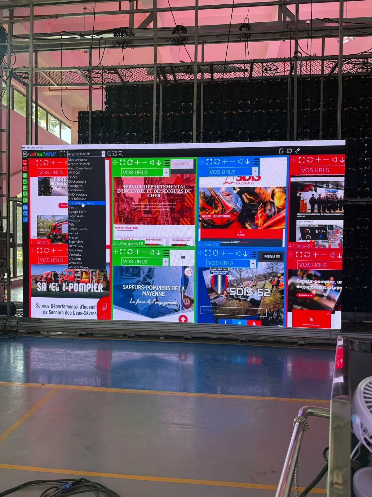 Mur LED grand format piloté par EMD