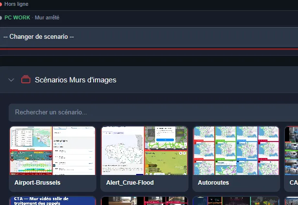 Scénarios d'affichage du WebManager EMD