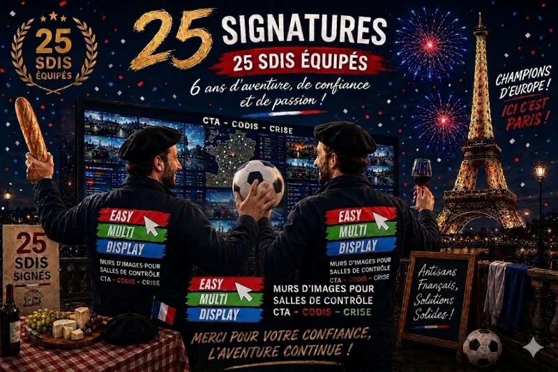 Salle opérationnelle d'un SDIS équipée par Easy Multi Display, 25e SDIS à rejoindre l'écosystème