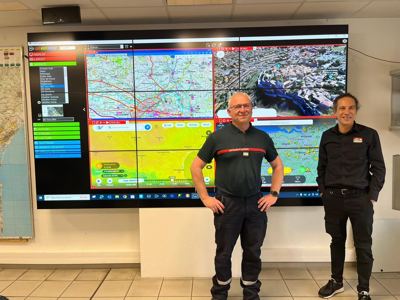 Le chef du CTA de Carcassonne satisfait de son mur d'images pour salle de commandement SDIS 11