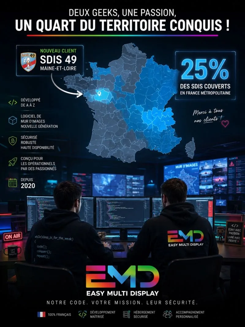 Salle de contrôle équipée de l'écosystème d'affichage Easy Multi Display