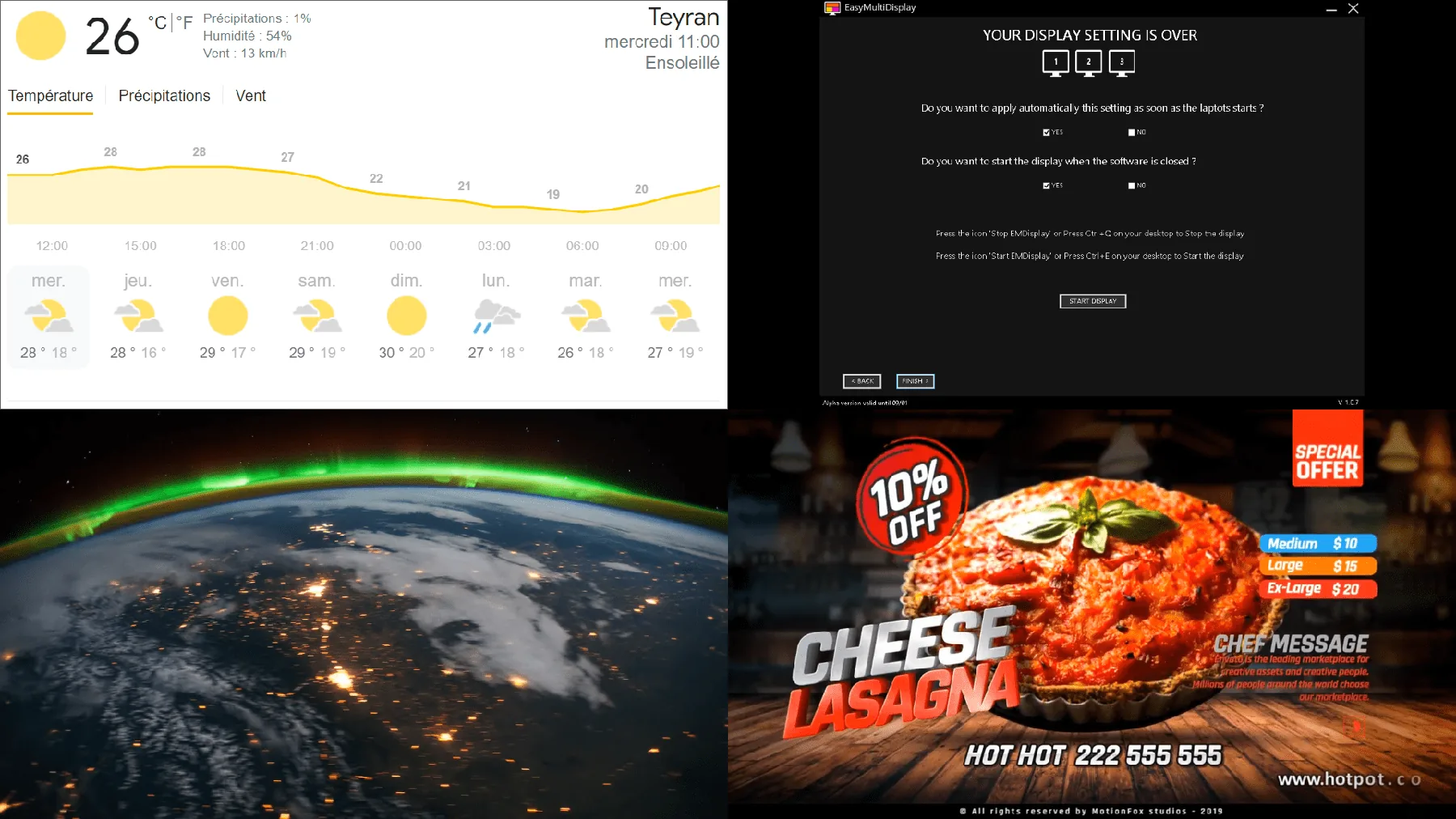 display google meteo
