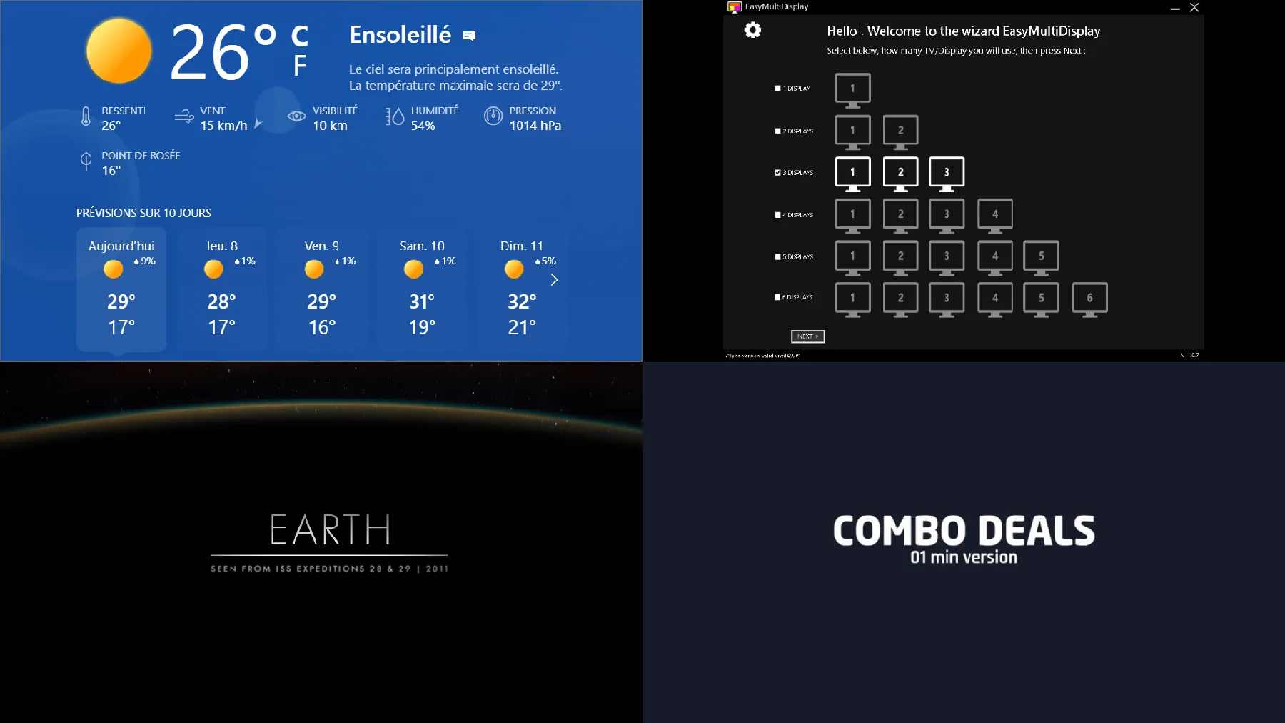 MSN Weather 4 zones fullscreen