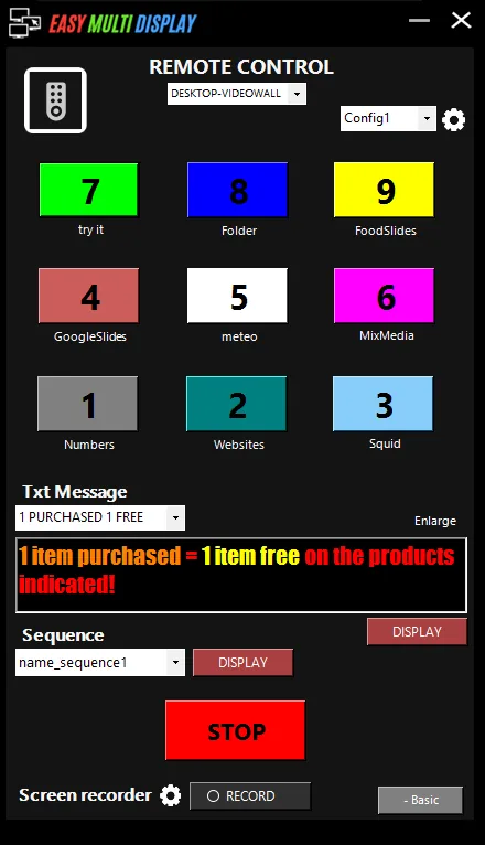 The remote control interface