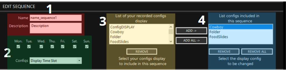 Edit sequence of the planning option